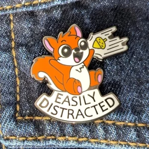 Easily Distracted ADHD Hard Enamel Pin - ADHD Awareness Pin